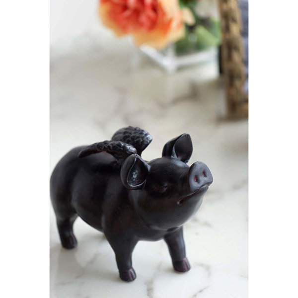 Gracie Oaks Lemasters Flying Pig Figurine & Reviews Wayfair